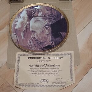 Norman Rockwell 'Freedom of Worship' Decorative Plate
